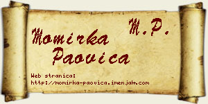 Momirka Paovica vizit kartica